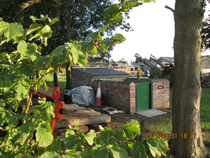 31st August, 2018 - On the way back from the Wensleydale Railway's upper reaches t stopped off at Scruton and took another few pictures, this is the pig sty complete with name plate - 'Percy Pig' eh? How long before a tenant takes up the lease?