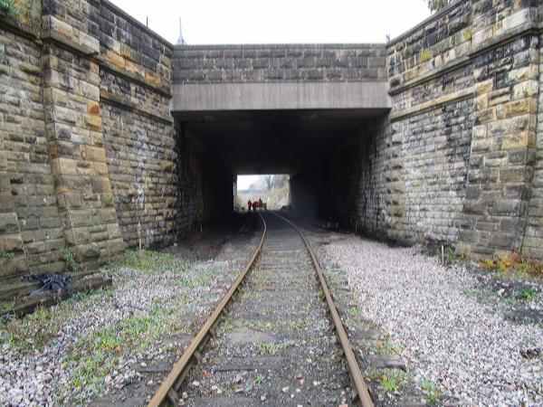 The way west - at the other side of the bridge work is underway to install pointwork at the western end of the Leyburn Station passing loop