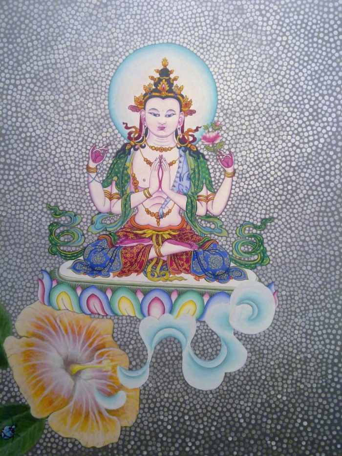 Nepali princess Brikuti is supposed to have preached about Buddhism for the first time in Tibet, in 6th century. Bhrikuti is worshiped as Green Tara in Tibetan Buddhism.