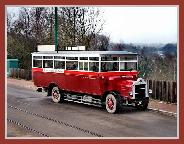 Barry Miller shot of an Edwardian (early 1900s) period single-decker omnibus