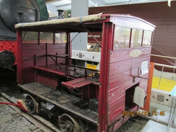 Whickham Gangers Trolley, used by track maintenance gangs to cover several miles of rails - speed was restricted to 20-30 mph with a two stroke engine similar to motorcycle motors