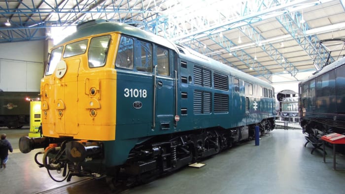 State of the art in the 60s and 70s, Class 31 British Rail diesel in the blue and dove grey livery applied 1967