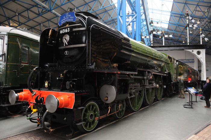 Just visiting - new-build Peppercorn LNER A1 60163 ' Tornado' at the NRM - constructed at Darlington near North Road Station ('Head of Steam') Museum. A P2 2-8-2 to Gresley design is to be built by the same people