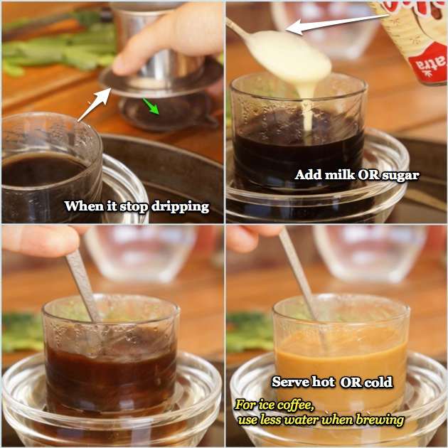 Add condensed milk or sugar, serve hot or cold.