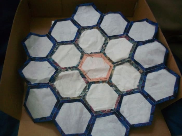 This is the back of one block. Note the paper has been left in place at this point.