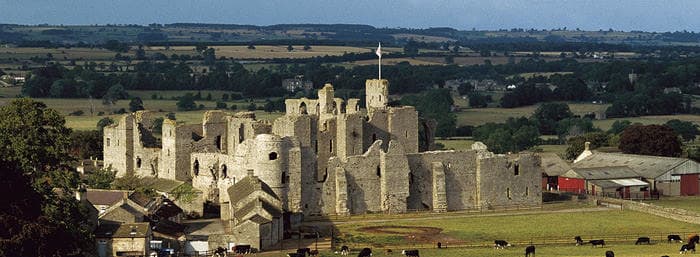 Middleham Castle from the south - evident from the foreground is Middleham's modern role as a training centre for racehorses, a role Richard would have endorsed heartily