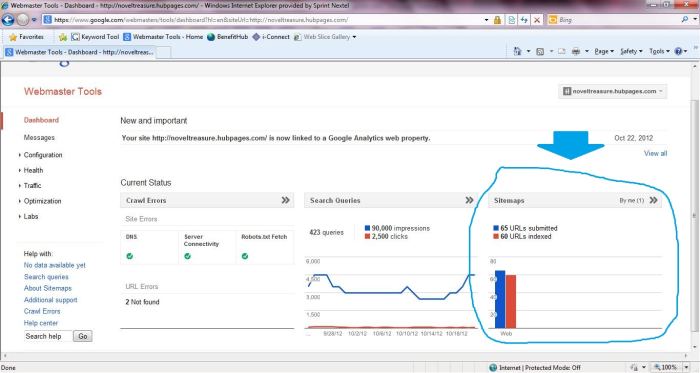 Hubpages sitemap successfully added to Google Webmaster Tools