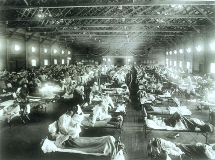 The Spanish flu pandmic of 1918 killed more than 50 million people. At the time, this was equivalent to 5 per cent of the world's population.