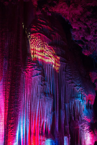 Patriotic Cave. During the tour, a recording is heard of the famous Kate Smith singing "God Bless America."
