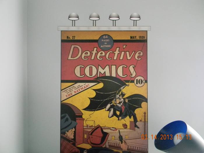 Batman first appeared in Detective Comics #27 in May, 1939. Now he can appear in this bedroom makeover for your very own Bat-Fan.