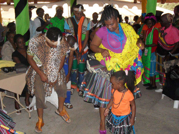 Shangaan Folks dancing their traditional/customary and dressed in their traditional cultural clothes