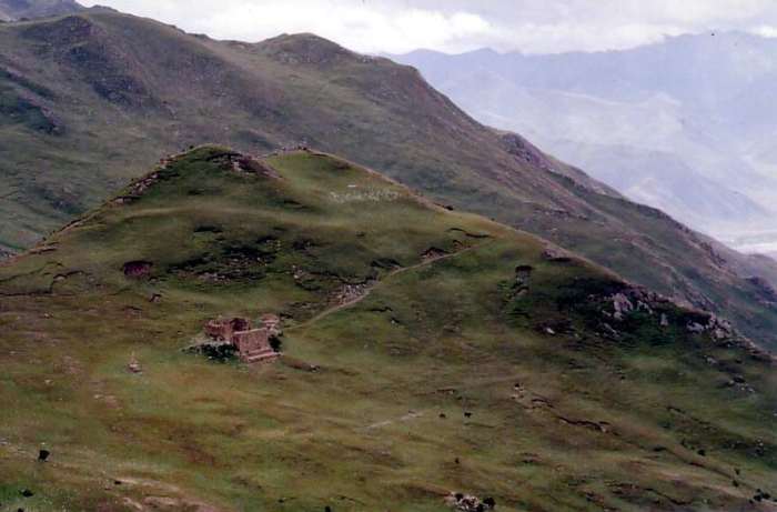 This Tibet Sky Burial site in the Yerpa valley is one of the most common places for Buddhist sky burials.