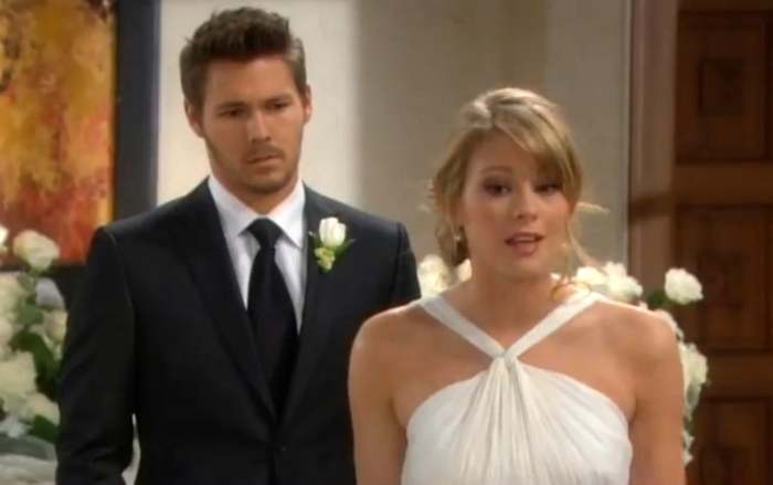 Hope and Liam’s first wedding attempt ended at the altar. Liam finally had to tell Hope that wife Steffy had refused to sign annulment papers – wanting a divorce instead!.