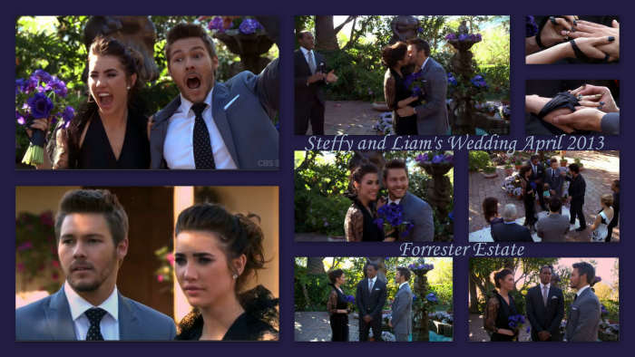 Steffy and Liam married for the second time in the Forrester estate courtyard