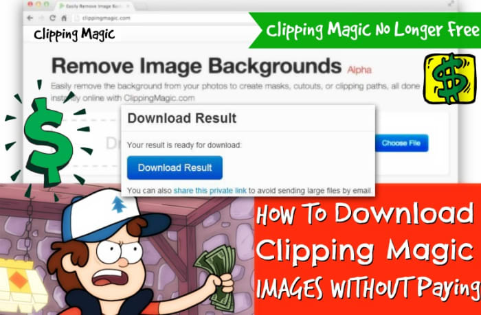 Barney is all set to download Images from clipping magic but little does he know that he can download them without paying anything