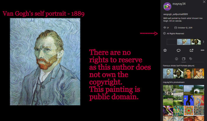 Van Gogh's self portrait of 1889 is public domain