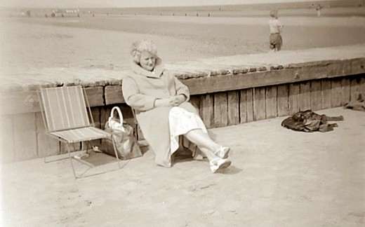 Madge Brown (nee Garnham) who was my grandma's younger sister, pictured in later life on a holiday to the seaside.