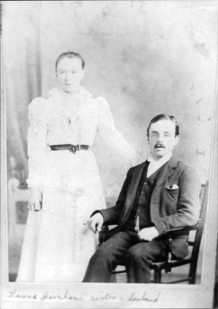 This photo is captioned "Laura Garnham's sister & husband", so they were my grandma Ivy's aunt and uncle (date unknown). Sadly, I don't know their names.