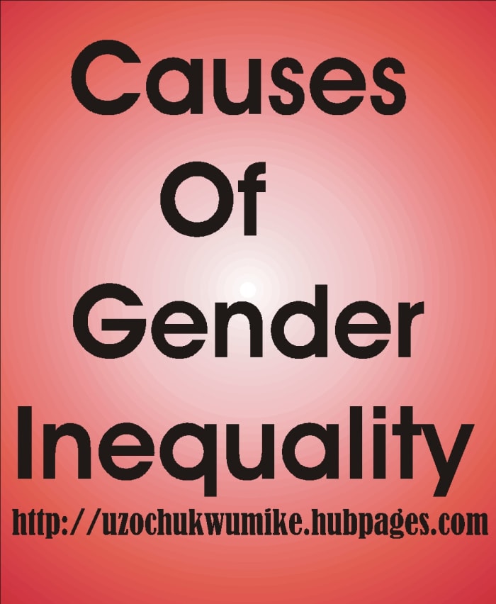 Gender inequality in the world. The causes of global gender inequality. The illustration explains what the topic is all about.