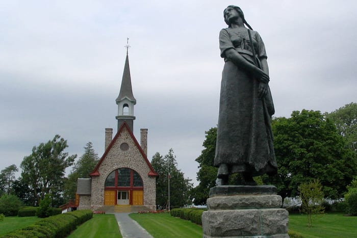 Sculpture of Evangeline by Louis-Philippe Hébert, in the Grand-Pré National Historic Site, Nova Scotia, Canada.