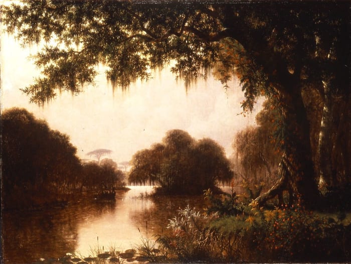 The Acadians in the Achafalaya, "Evangeline," 1871, by Joseph Rusling Meeker (American, 1827â1889).