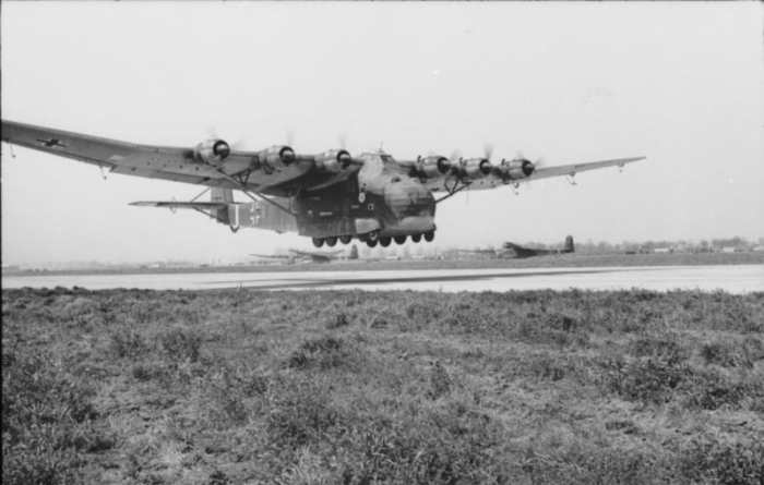 The Messerschmitt Me 323 was the largest glider used by either side during the Second World War. Hitler was use whatever he had on had to re-supply German troops in North Africa in response to the Allied Landings in North Africa.