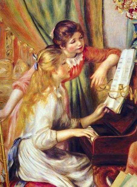 Young Girls At A Piano is more representative on Renoir's later work, where he focused more on people.