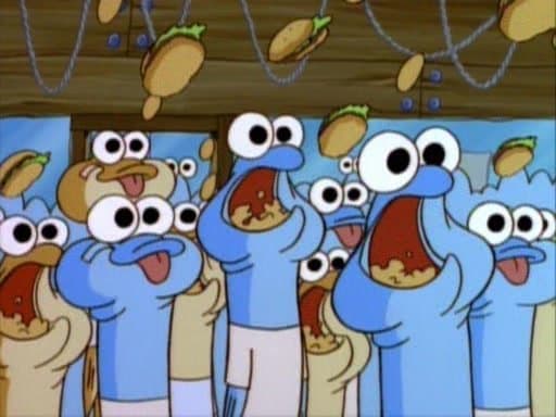 Anchovies. This show's first example of extreme gluttons. Not the last.