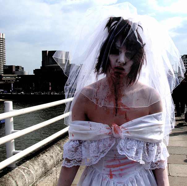 A zombie bride can be played by a man.