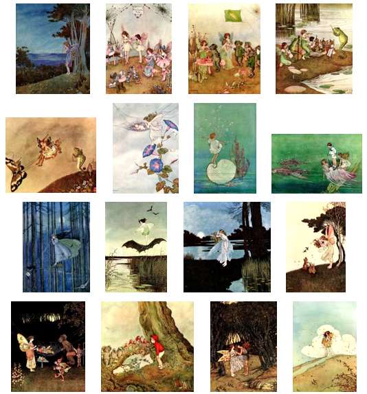Here we show each of the full-color designs by Ida Rentoul Outhwaite published in "The Enchanted Forest" (1921).