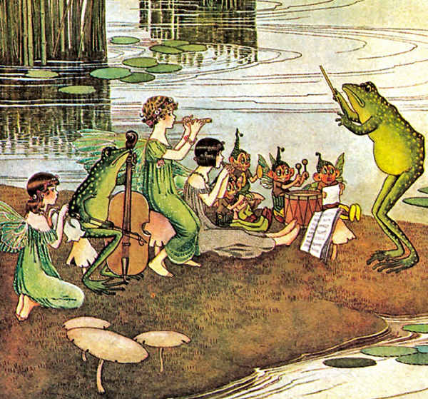 Here we show a portion of 'The Jazz Band' - it is from Ida Rentoul Outhwaite's suite published in "The Enchanted Forest" (1921).