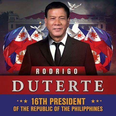 Rodrigo Duterte has just taken his oath the 16th President of the Republic of the Philippines.