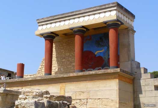A partial refurbishment of the surviving palace elements by Arthur Evans, the great discoverer of Minoan civilisation between 1900-1905