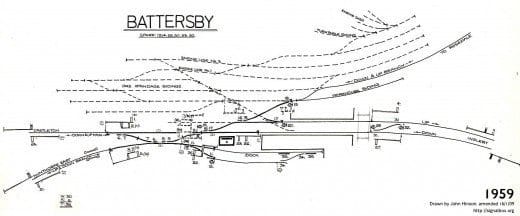Battersby Junction in 1959 still had some of the earlier trackwork extant, although the exchange sidings were gone since the link to Rosedale became redundant in the inter-war years (last calcine dust brought down ca 1926)