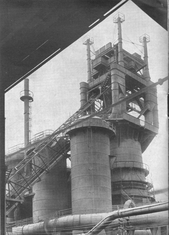 Rebuilt Bessemer furnace, 1947, months before the LNER became BR/NE. Not that it made much difference in deliveries of raw materials. With peace restored higher grade ores would arrive at Teesport as locally mined stocks waned.