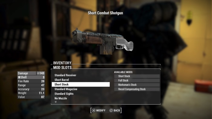 The Short Combat Shotgun only bears a few unique features versus its cousin, the Double Barrel Shotgun.