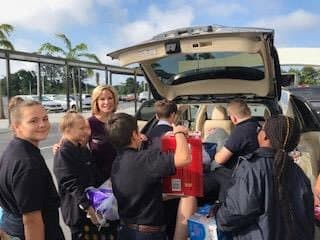 6th graders at our Pembroke Pines (6-12) campus made a difference in the lives of mothers struggling with young children by donating diapers and wipes to The Susan B. Anthony Recovery Center. Kristi Kruger from Channel 10 and her daughter sponsored.