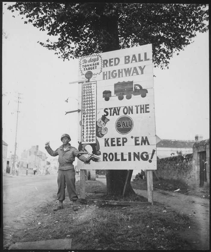 The only thing keeping the Allied armies supplied on the Western Front in November 1944 were the 7,000 trucks of the Red Ball Express.