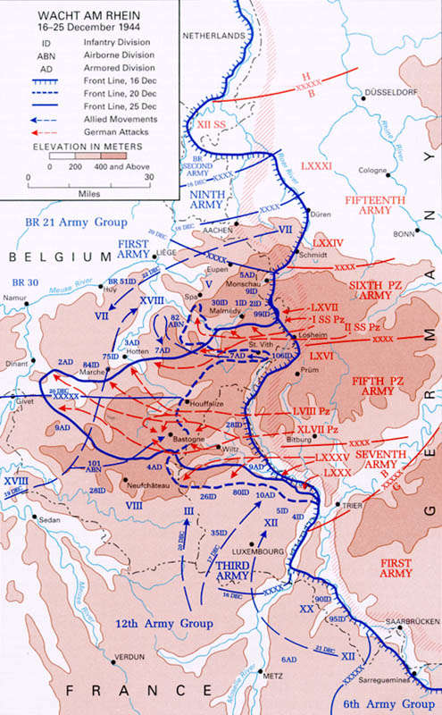 The Germans code named their attack in the Ardennes "Watch on the Rhine" to not alert Allied Generals of a potential attack.
