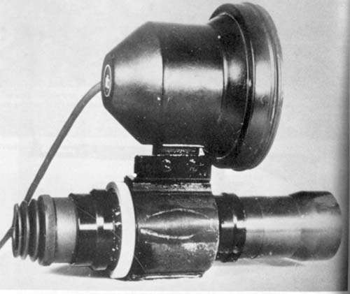 Zielgerät 1229 infra-red aiming device, also known by its codename Vampir ("vampire") sniper scope. In the Ardennes most German tanks also had infra-red vision.