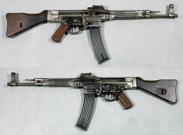 MP44 (Sturmgewehr 44), Germany. Caliber 8x33mm Kurz- From the collections of Armémuseum (Swedish Army Museum), Stockholm. It was the first true assault rifle the only one used by either side in the Second World War.
