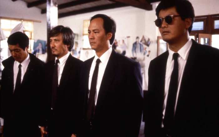 A scene from the movie "A Better Tomorrow" with Chow YunFat (right) as the main actor, debuted in 1986.