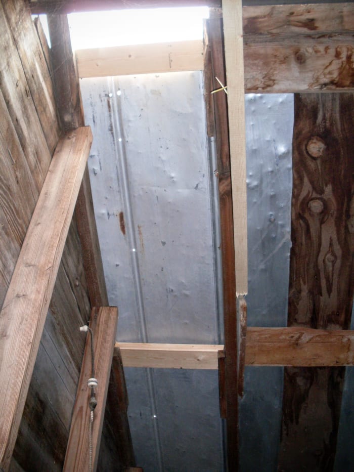 Some purlins had to be wedged into tricky areas, and you can see that they are not perfect. Do the best you can.
