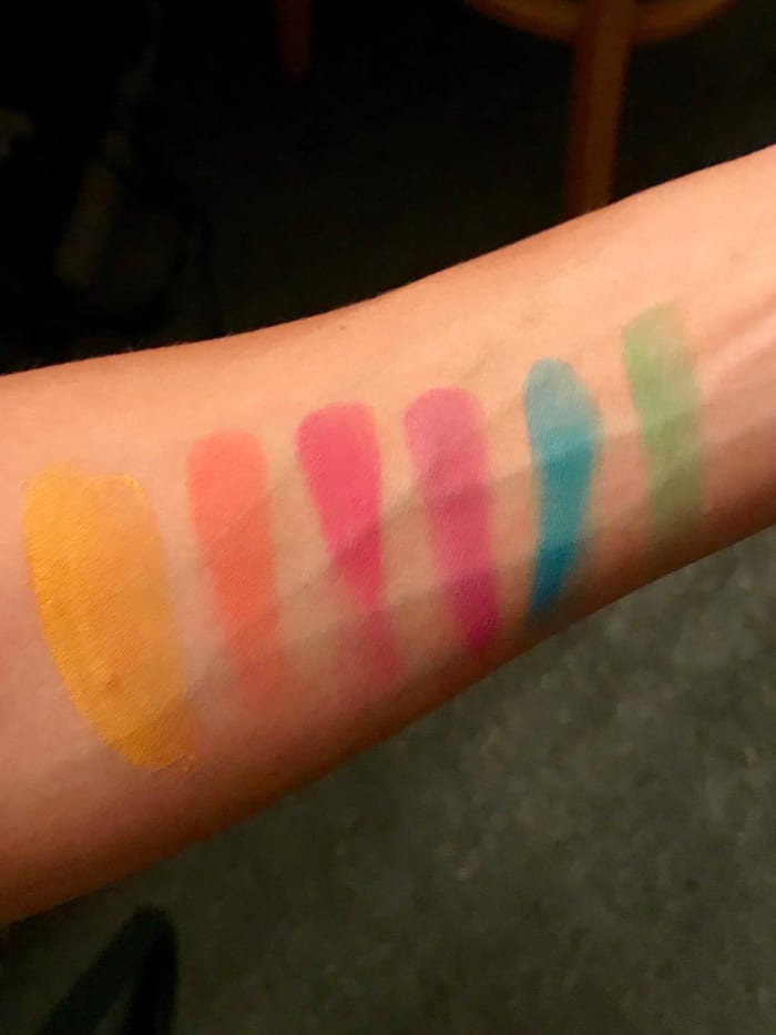 Here are swatches of the colors. Top pictures is without the flash and the bottom is with the flash. I feel that the top picture is a more accurate representation of what the colors actually look like in person.