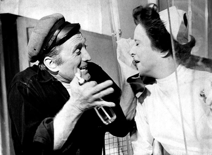 Kirk Douglas and Joan Tetzel starring in the 1963 Broadway production of (One Flew Over The Cuckoo’s Nest) Written by Dale Wasserman