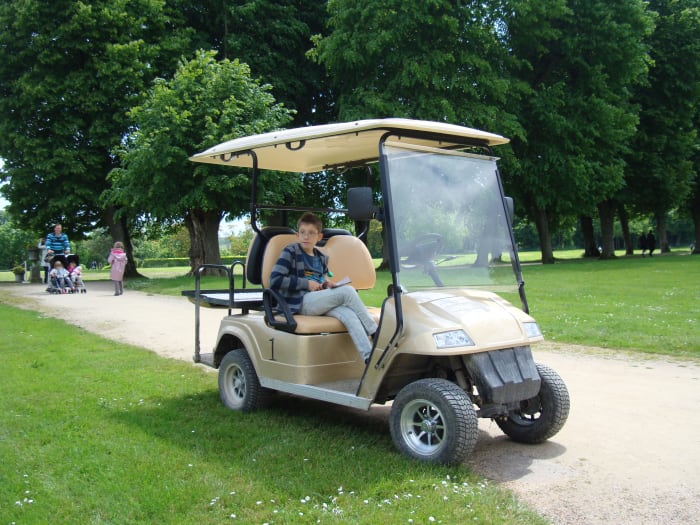 You can hire an electric vehicle to discover 7 historical points at Chateau de Valencay's forest of the Prince