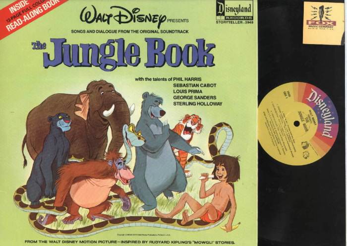 Walt Disney's "Jungle Book" Disneyland Records Storyteller ST 3948 12" LP Vinyl Record (1967) Gatefold Cover w/ Illustrated Book