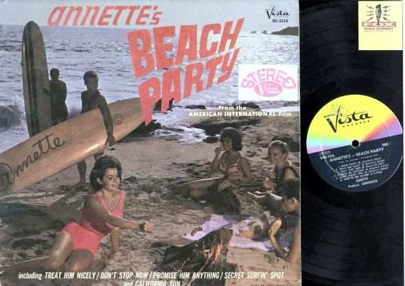 Annette Funicello "Annette's Beach Party" Beuna Vista Records STER 3316 12" LP Vinyl Record (1963) US Pressing
