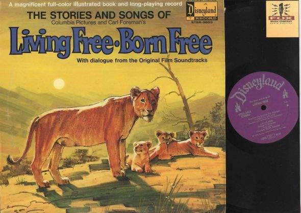 The Stories and Songs of "Living Free Born Free" Disneyland Records Storyteller ST-3803 12" LP Vinyl Record (1972) Gatefold Cover w/ Illustrated Book