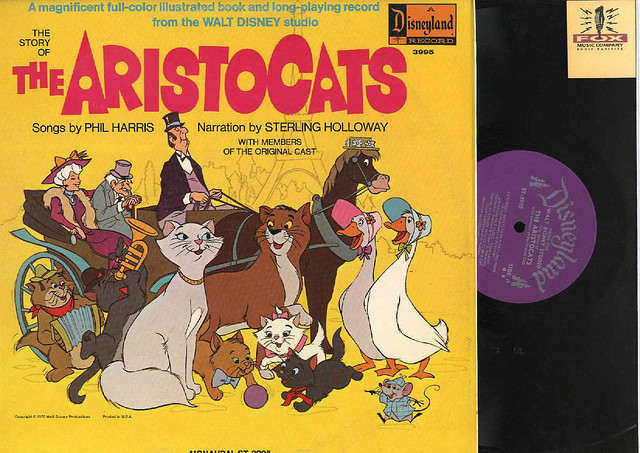 Walt Disney "The Aristocats" Disneyland Records ST 3995 12" LP Vinyl Record (1970) Gatefold Cover w/ Illustrated Book